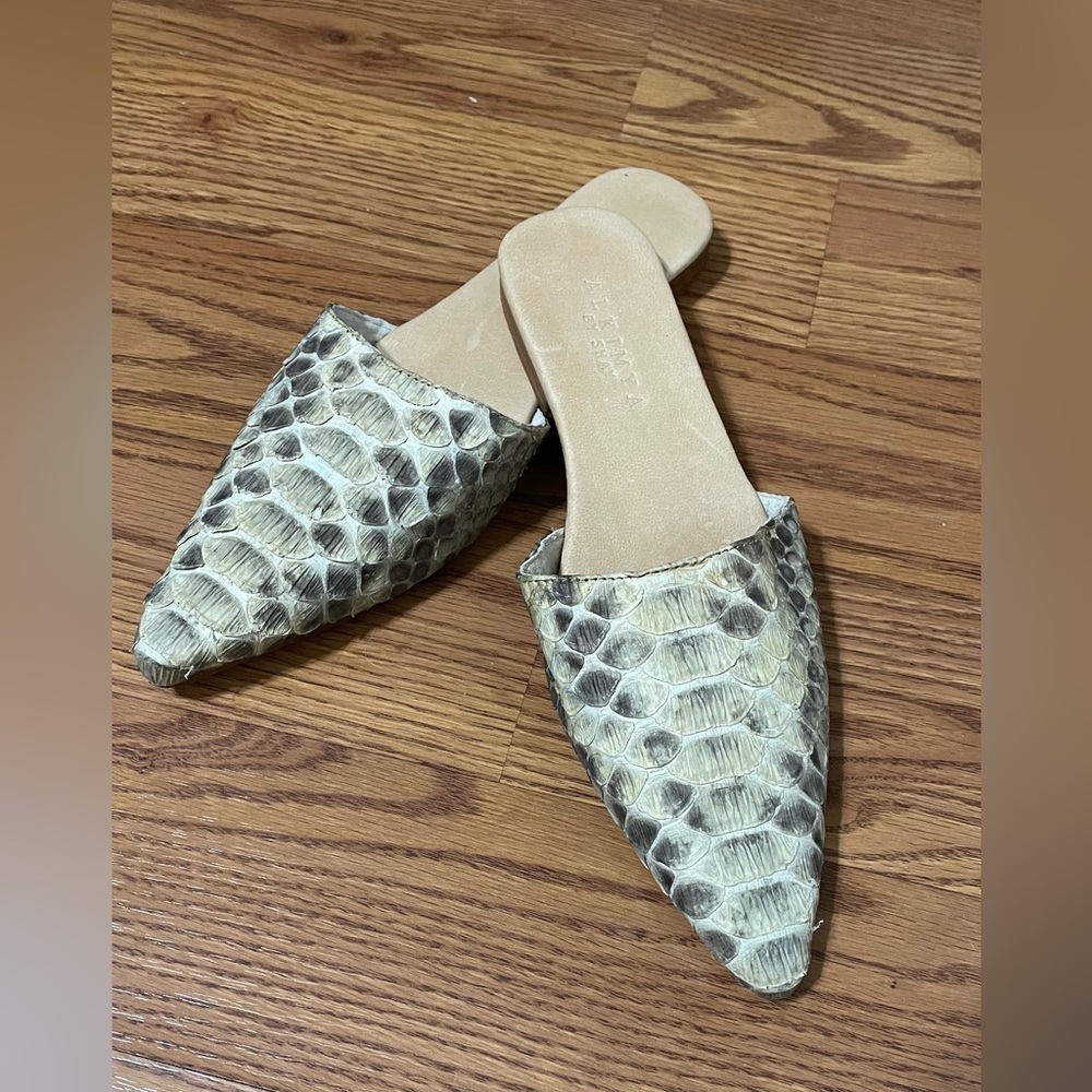 ALKIMYA By Shay Snake Print Mules / Excellent Condition / Size 37/ US 7
